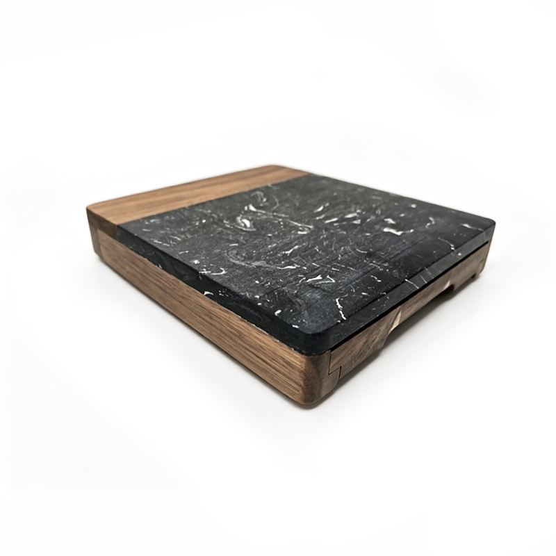 Black Marble Cheese Board Set with Knives