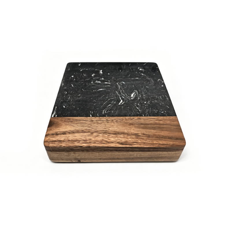 Black Marble Cheese Board Set with Knives