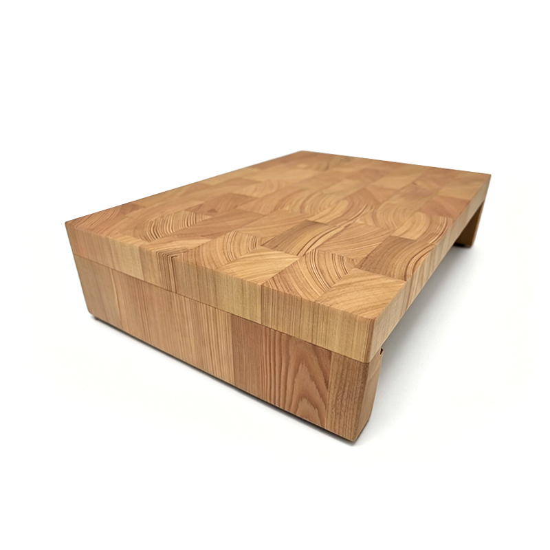 Wooden cutting board with tray