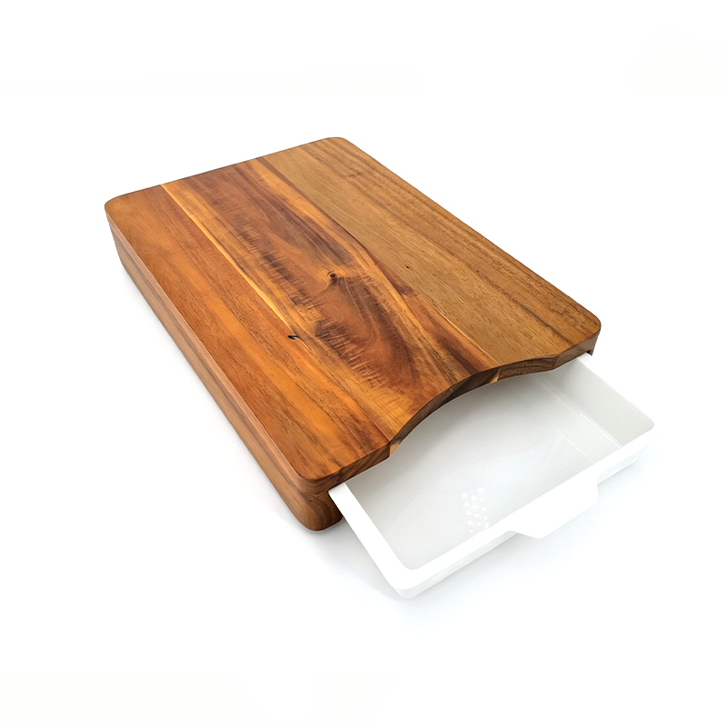Wooden cutting board with  serving tray
