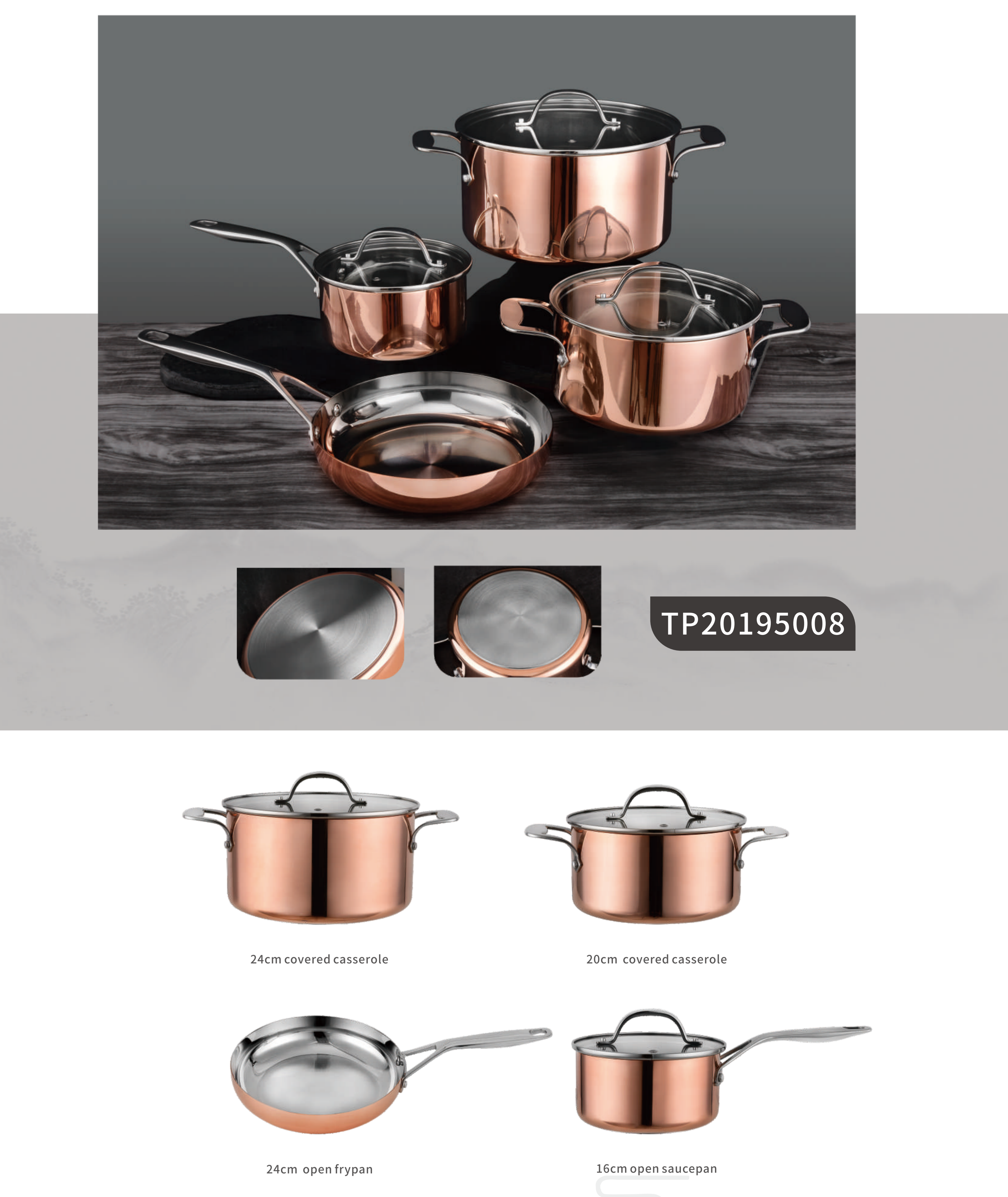 Stainless steel cookware sets