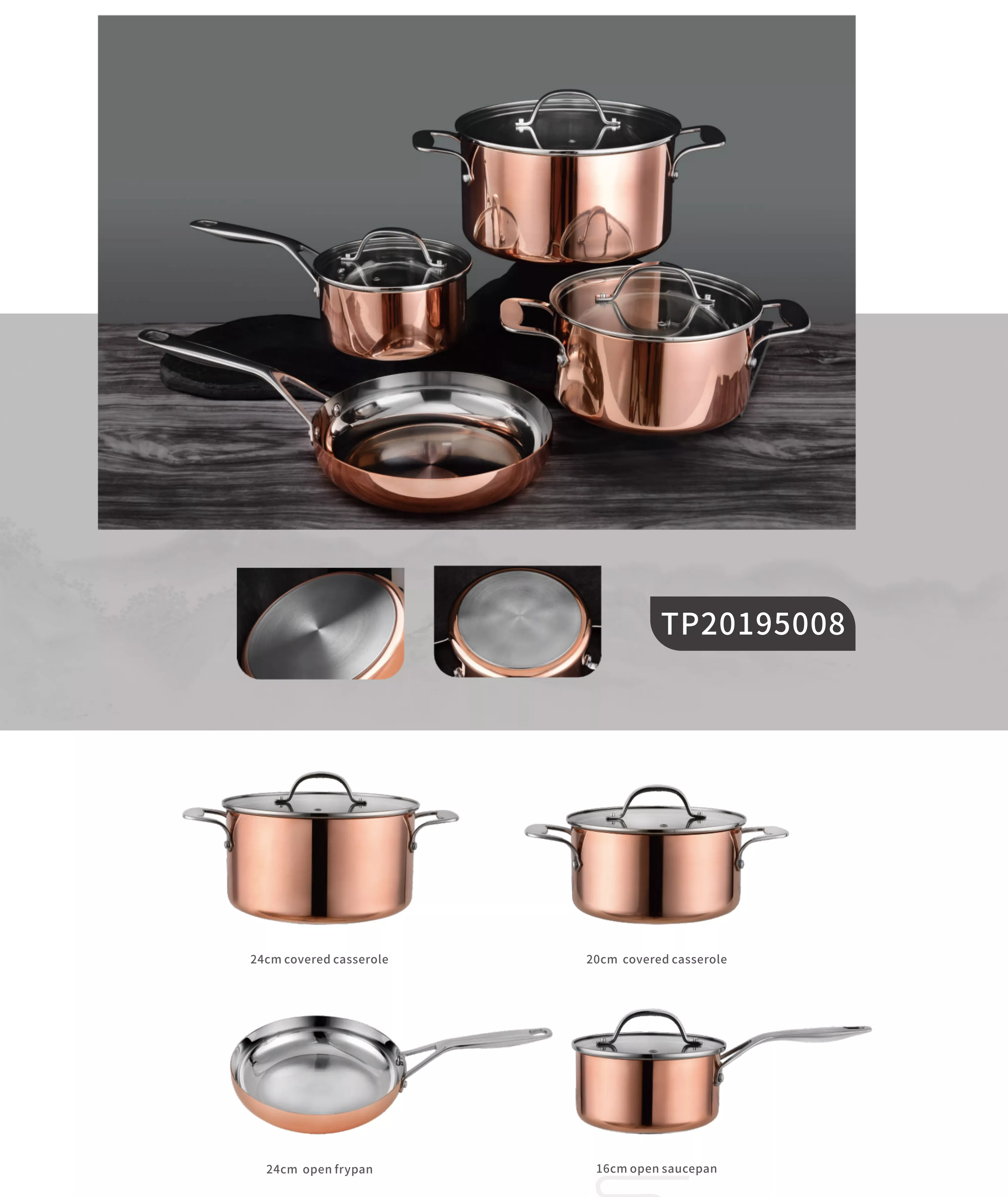 Stainless steel cookware sets