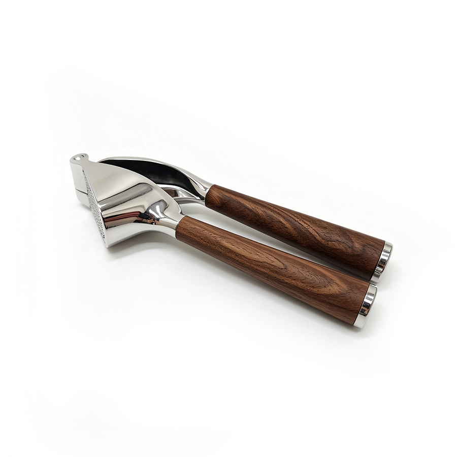 Zinc Alloy Garlic Press With Wooden Handle