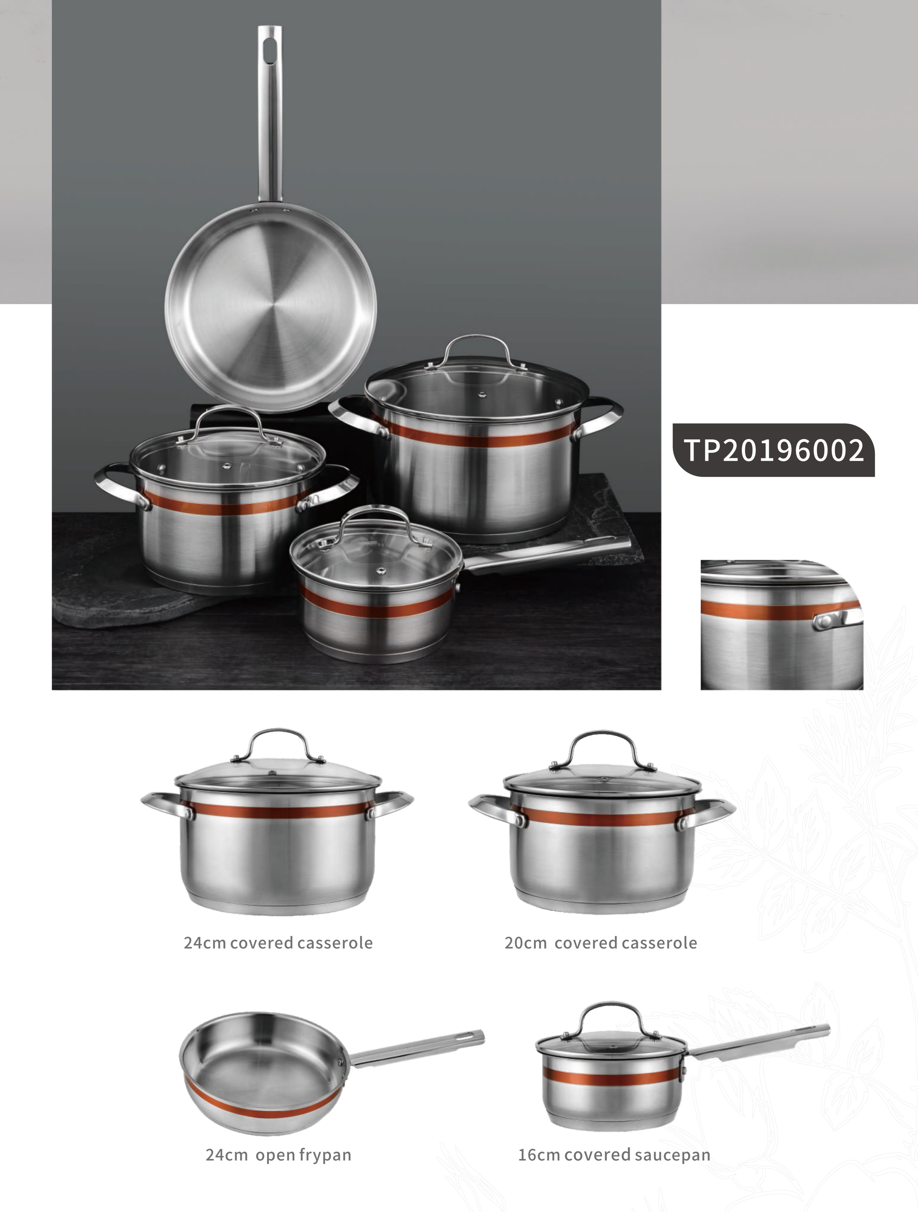 Stainless steel cookware sets