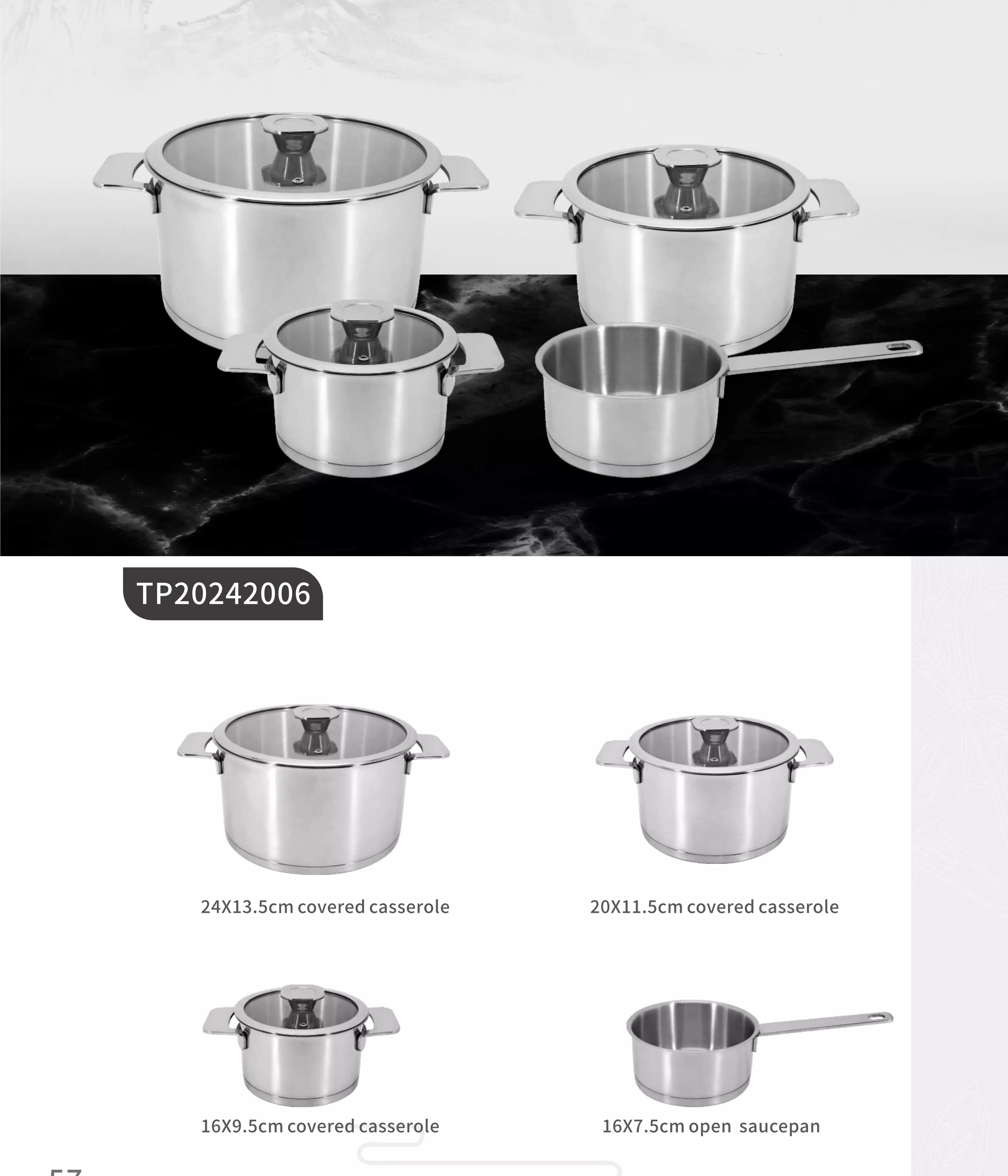 Stainless steel cookware sets