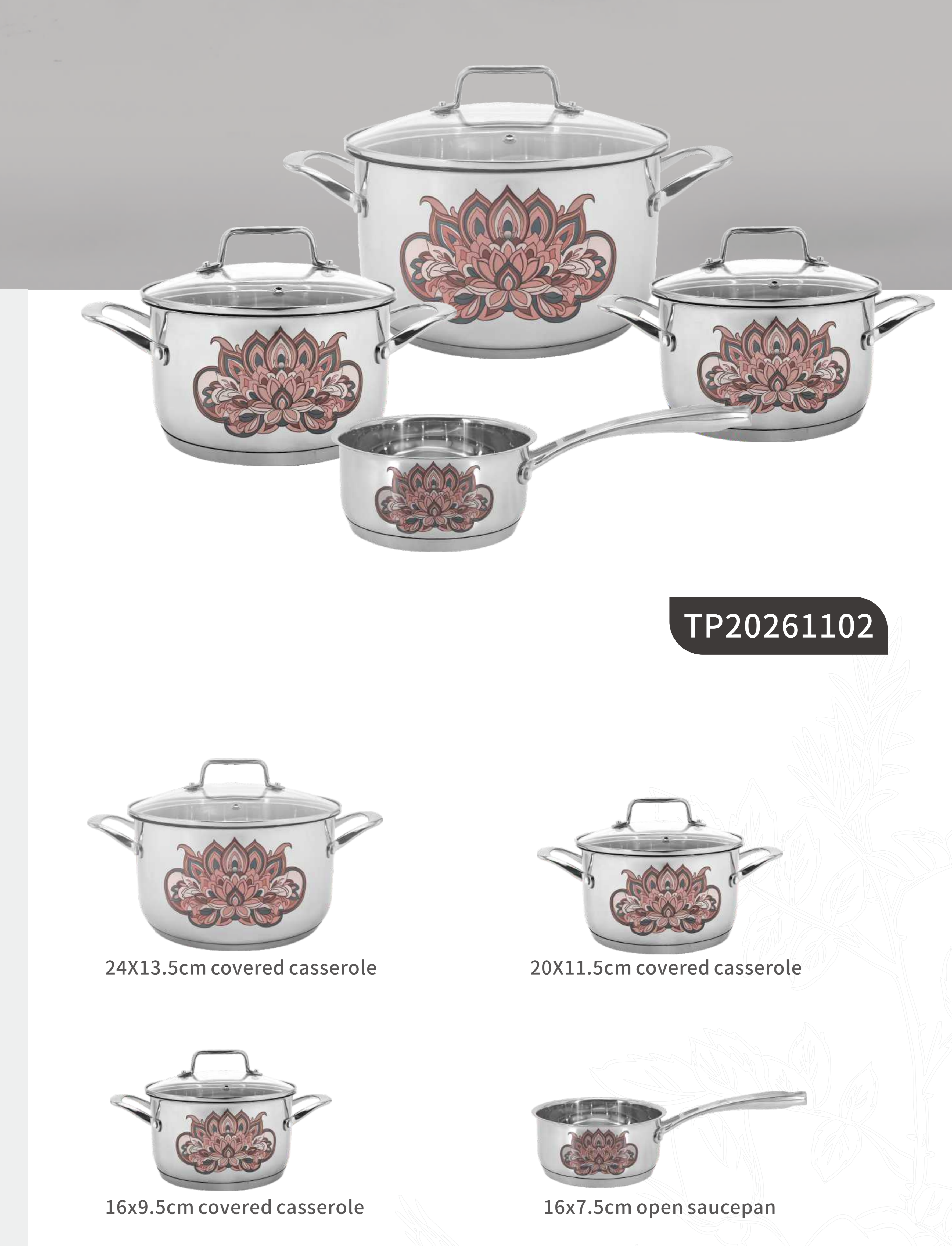 Stainless steel cookware sets
