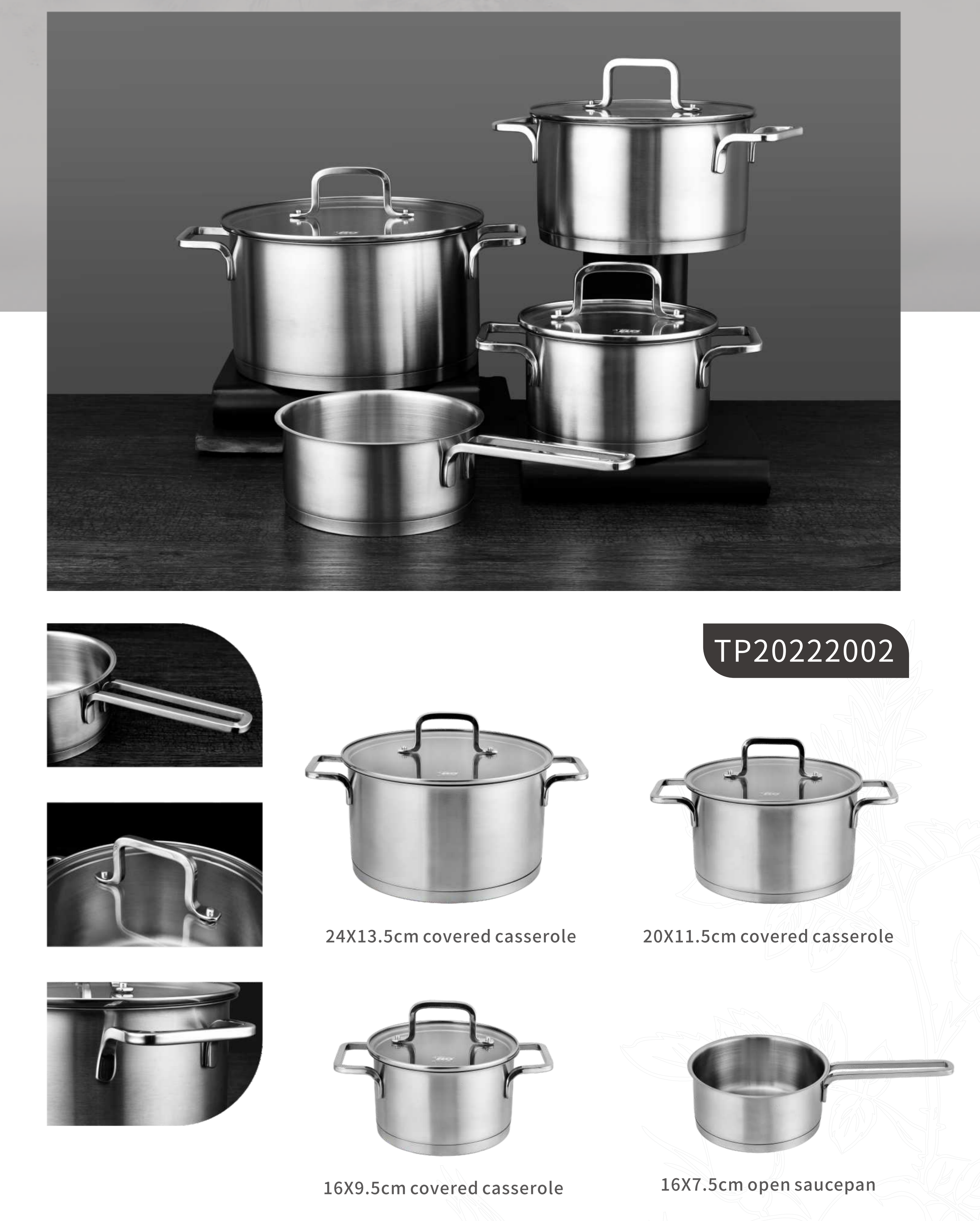 Stainless steel cookware sets