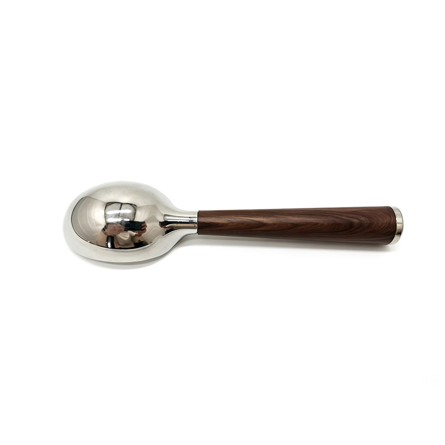 Ice Scoop With Wooden Handle