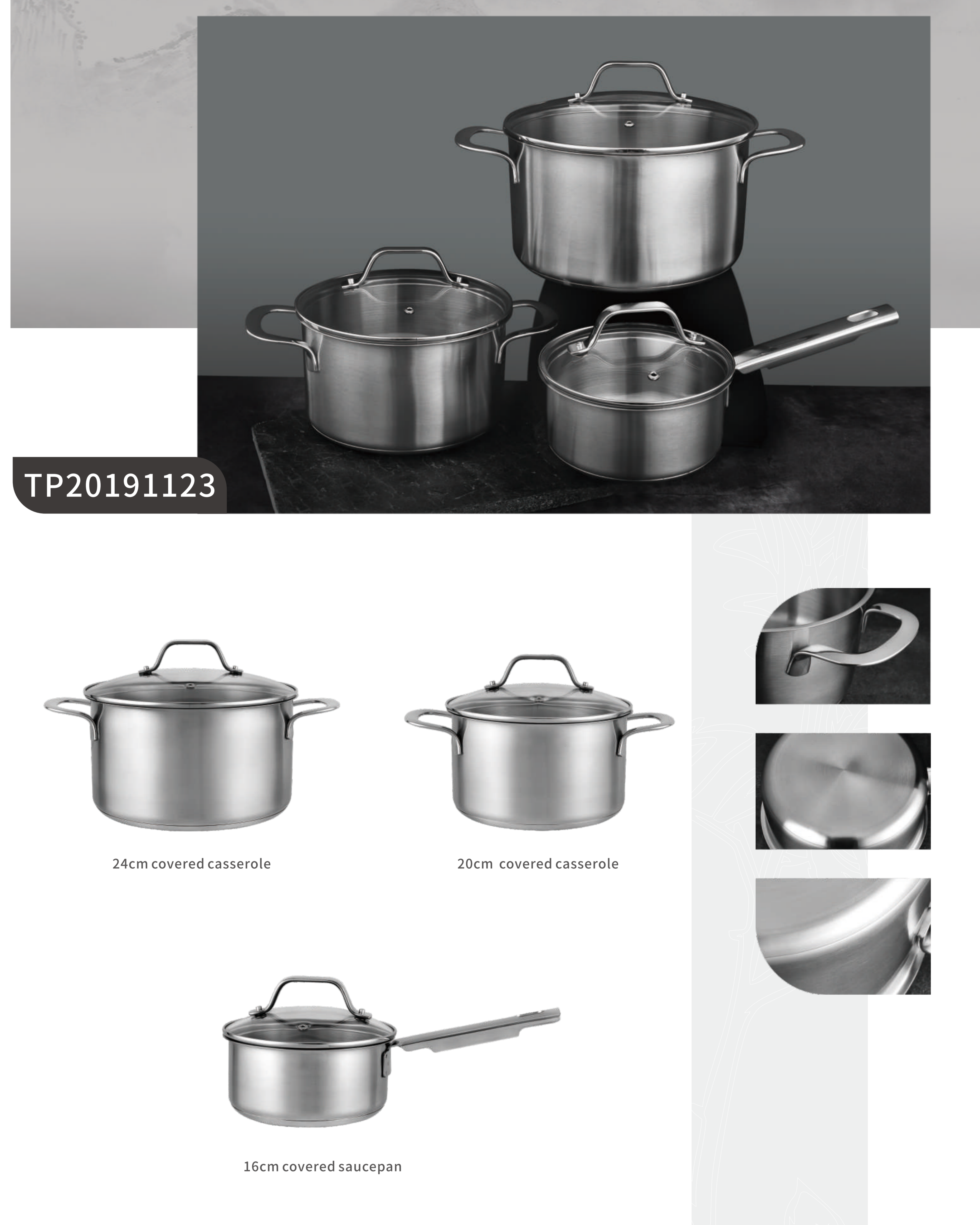 Stainless steel cookware sets