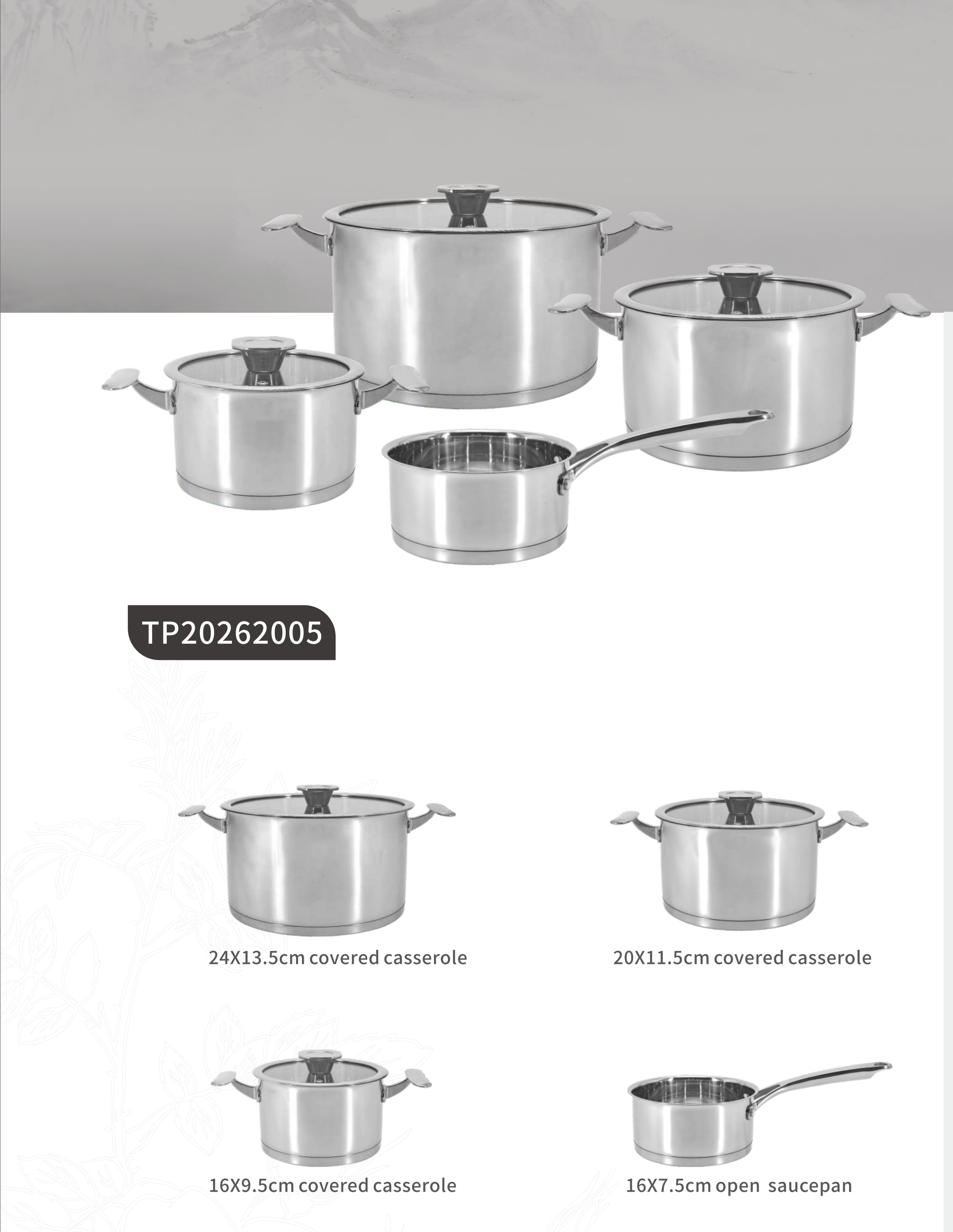 Stainless steel cookware sets