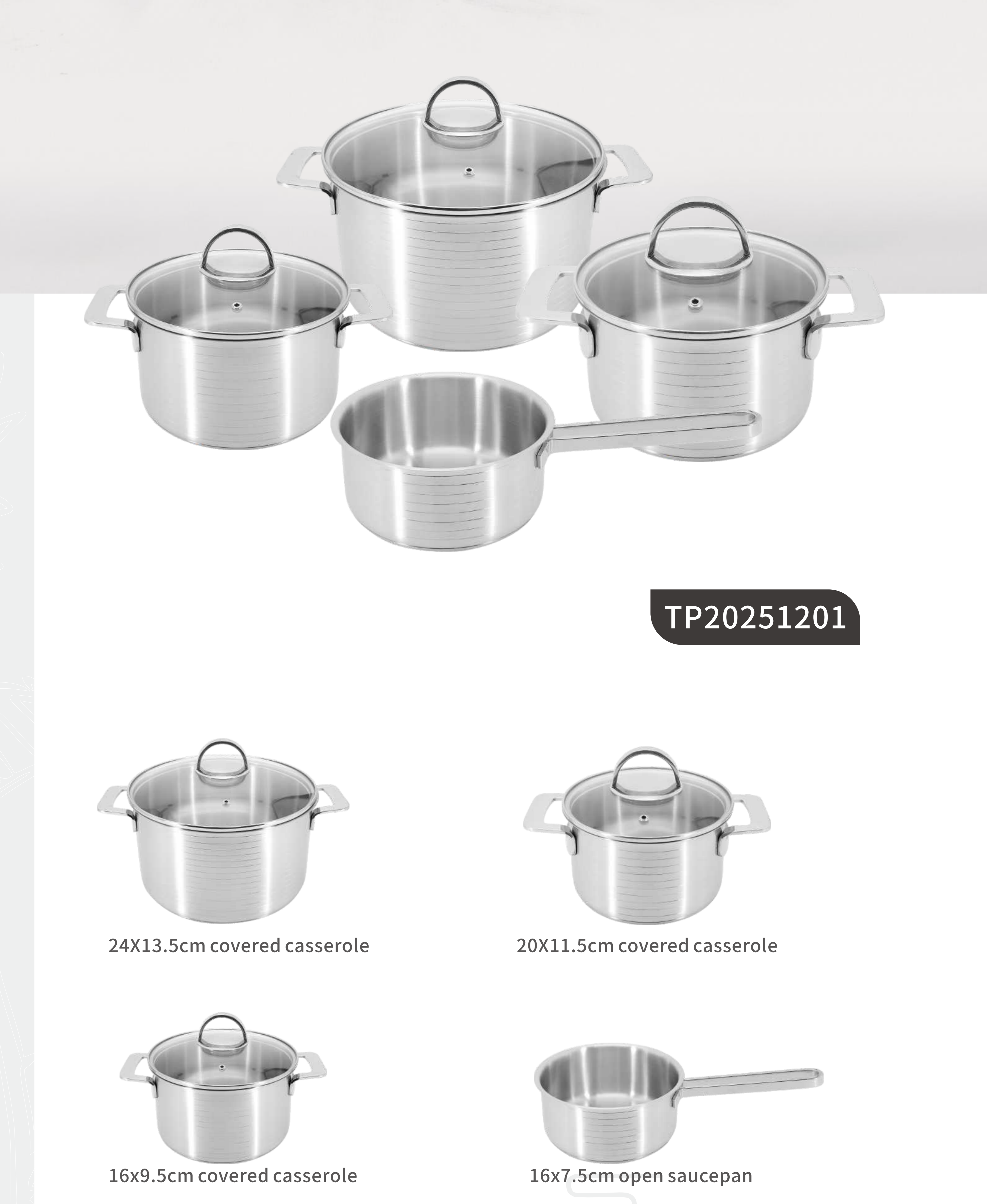 Stainless steel cookware sets