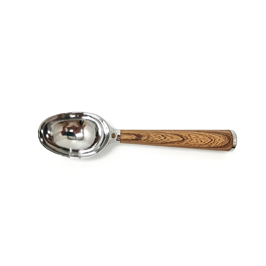 Ice Scoop With Wooden Handle