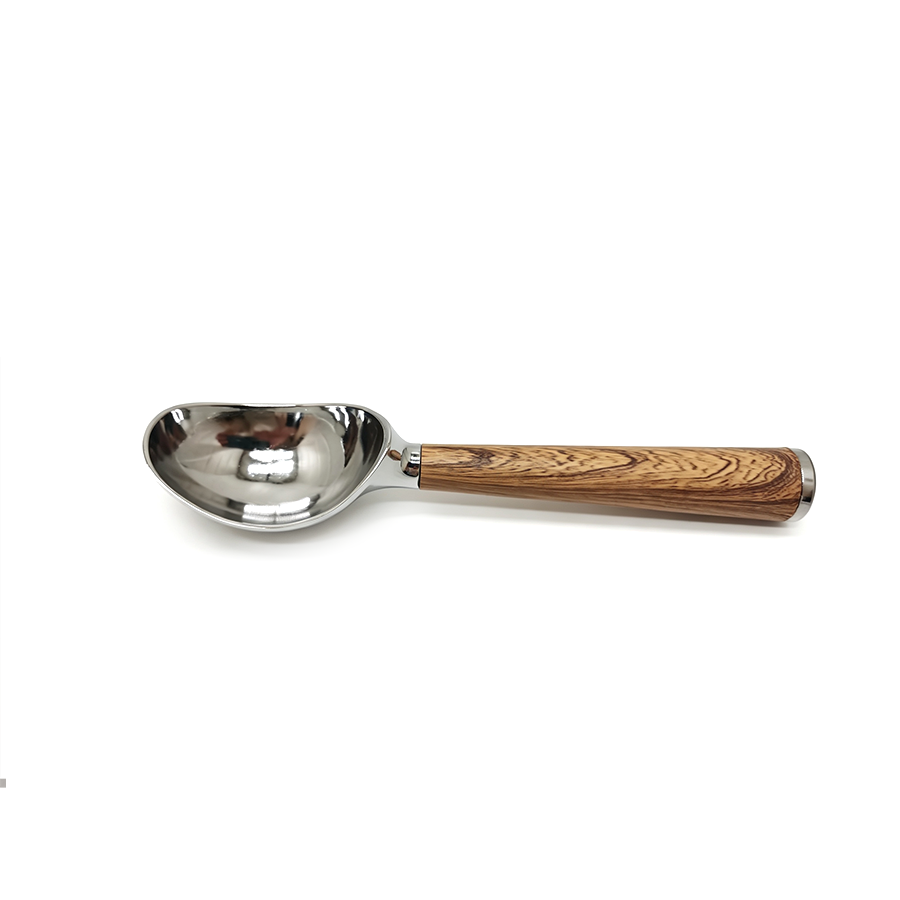 Ice Scoop With Wooden Handle