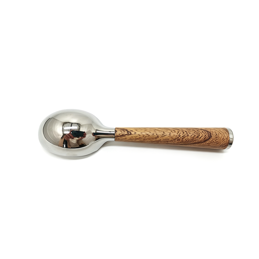 Ice Scoop With Wooden Handle