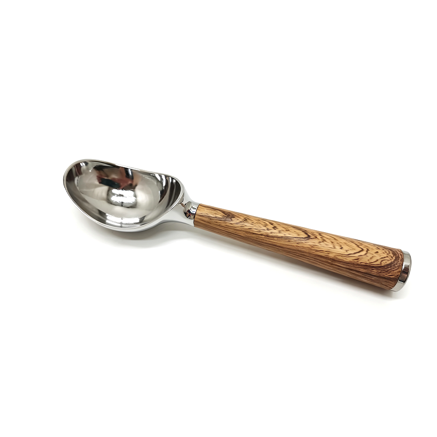 Ice Scoop With Wooden Handle