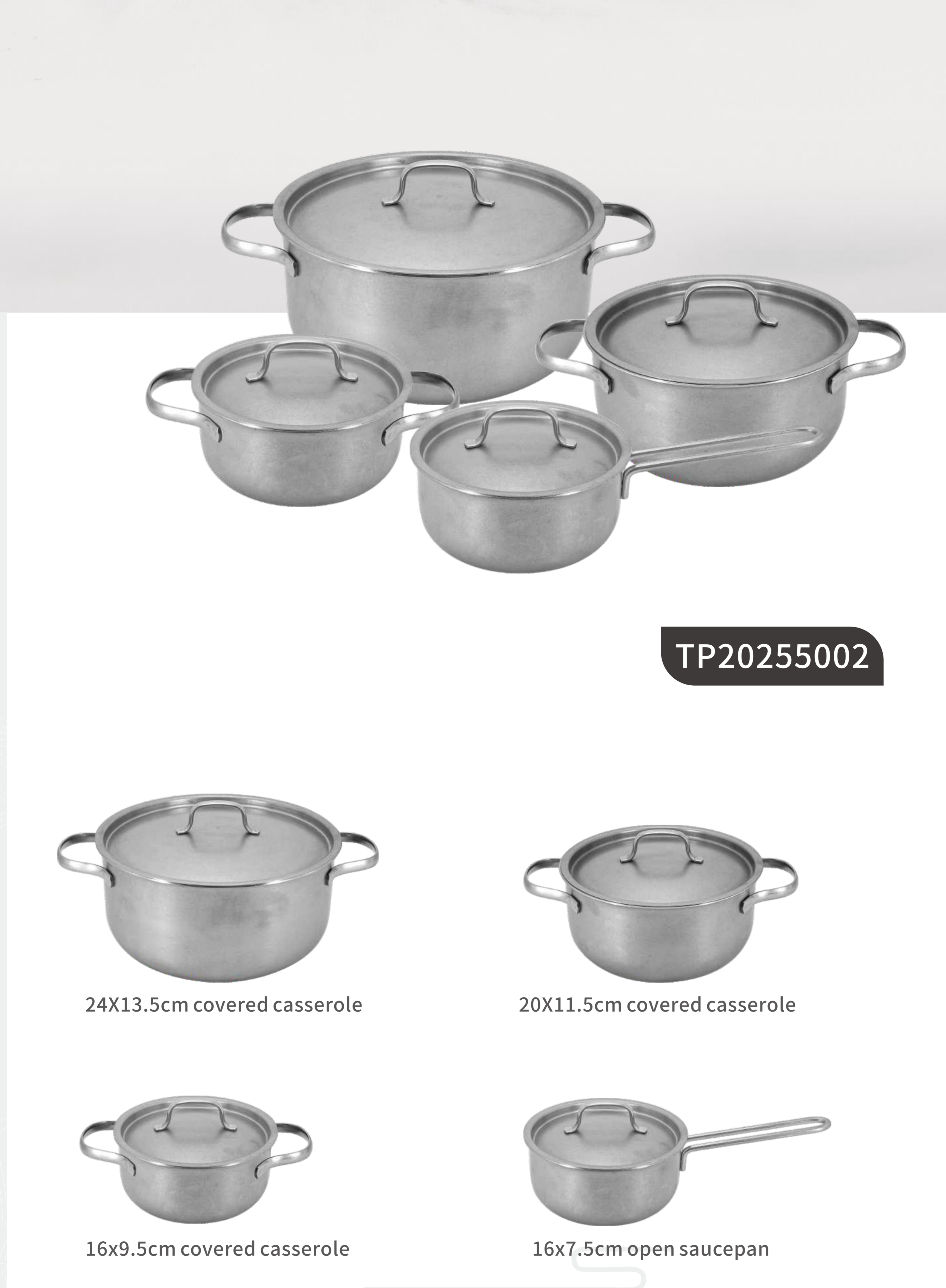 Stainless steel cookware sets