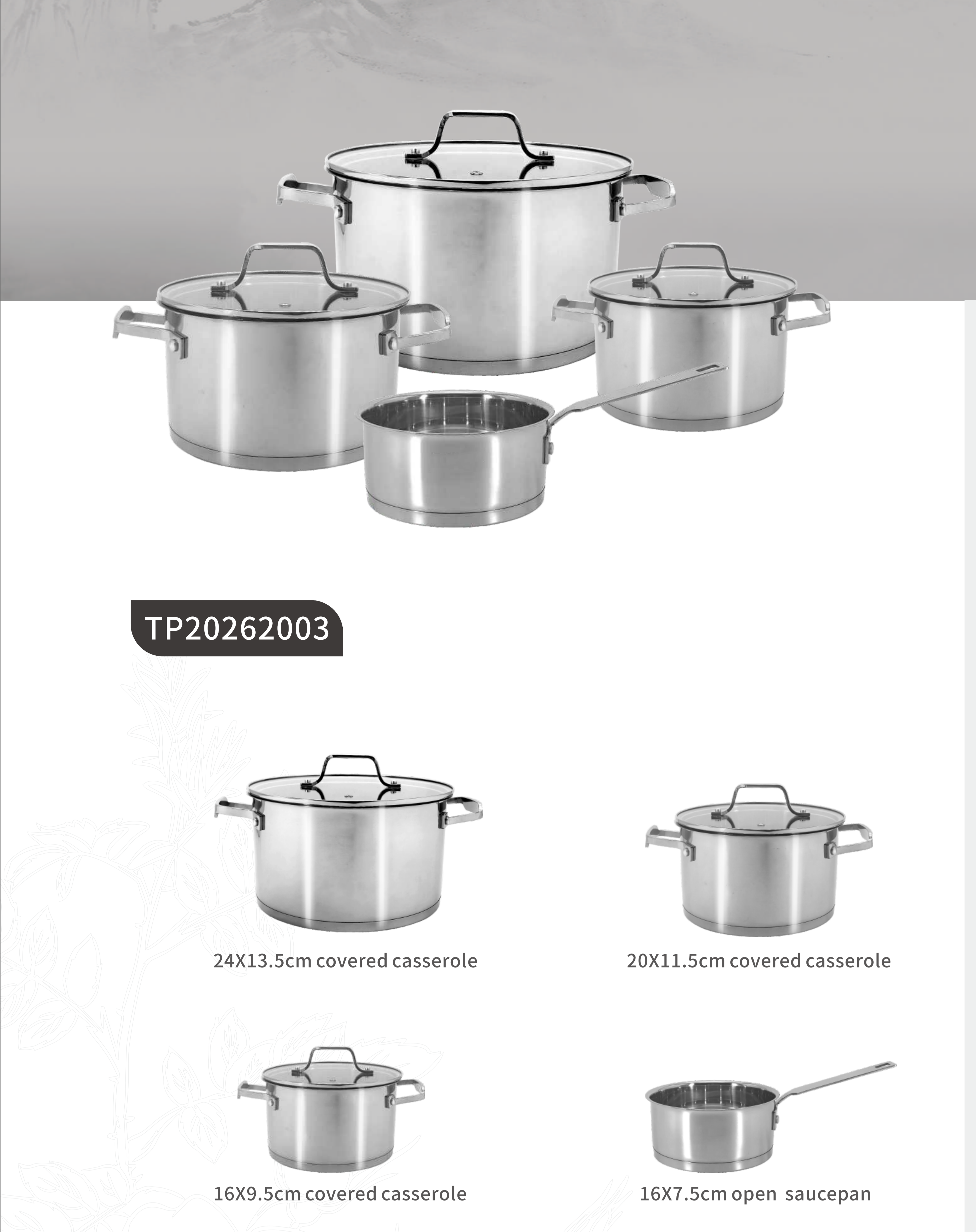 Stainless steel cookware sets