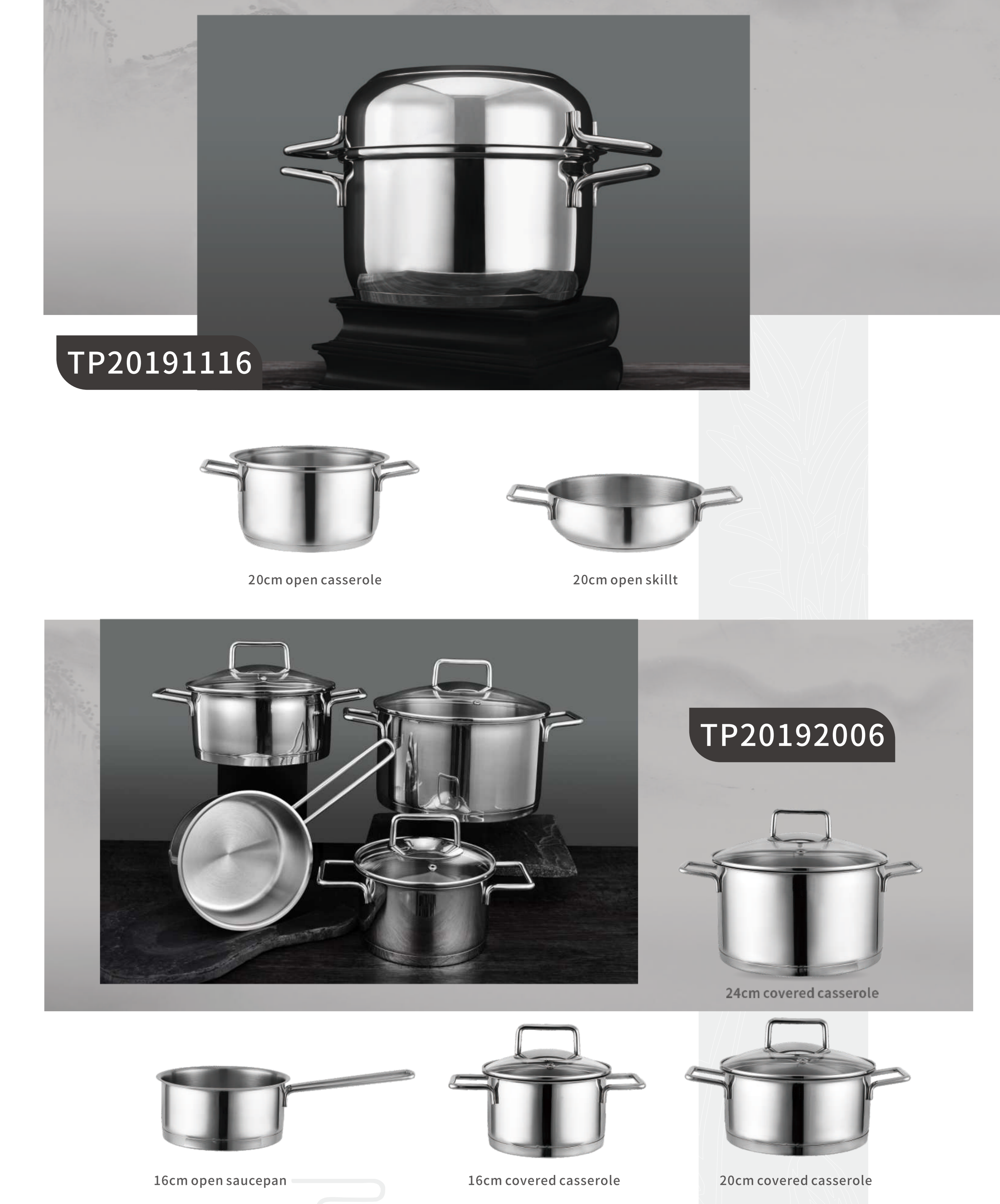 Stainless steel cookware sets