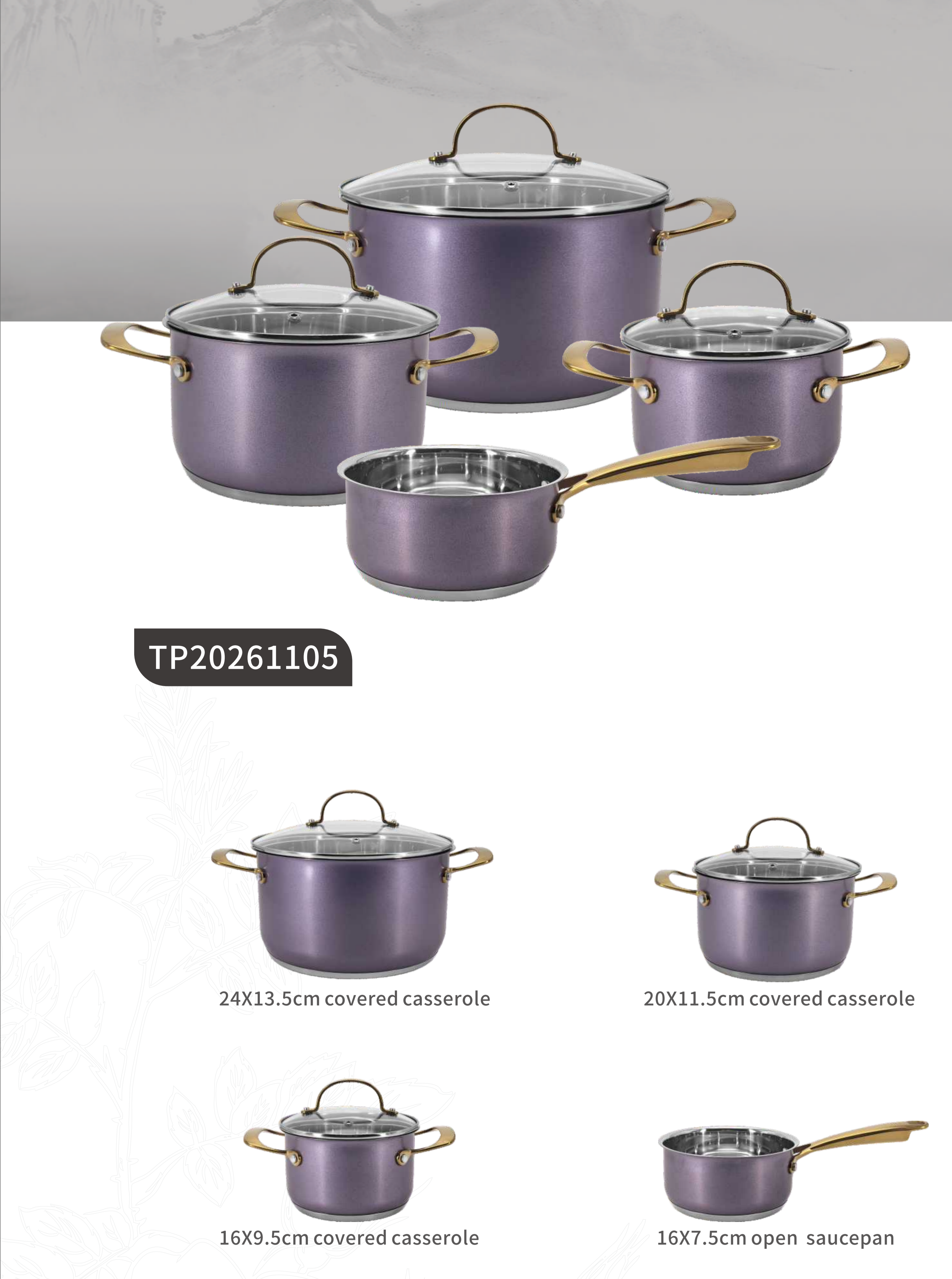 Stainless steel cookware sets