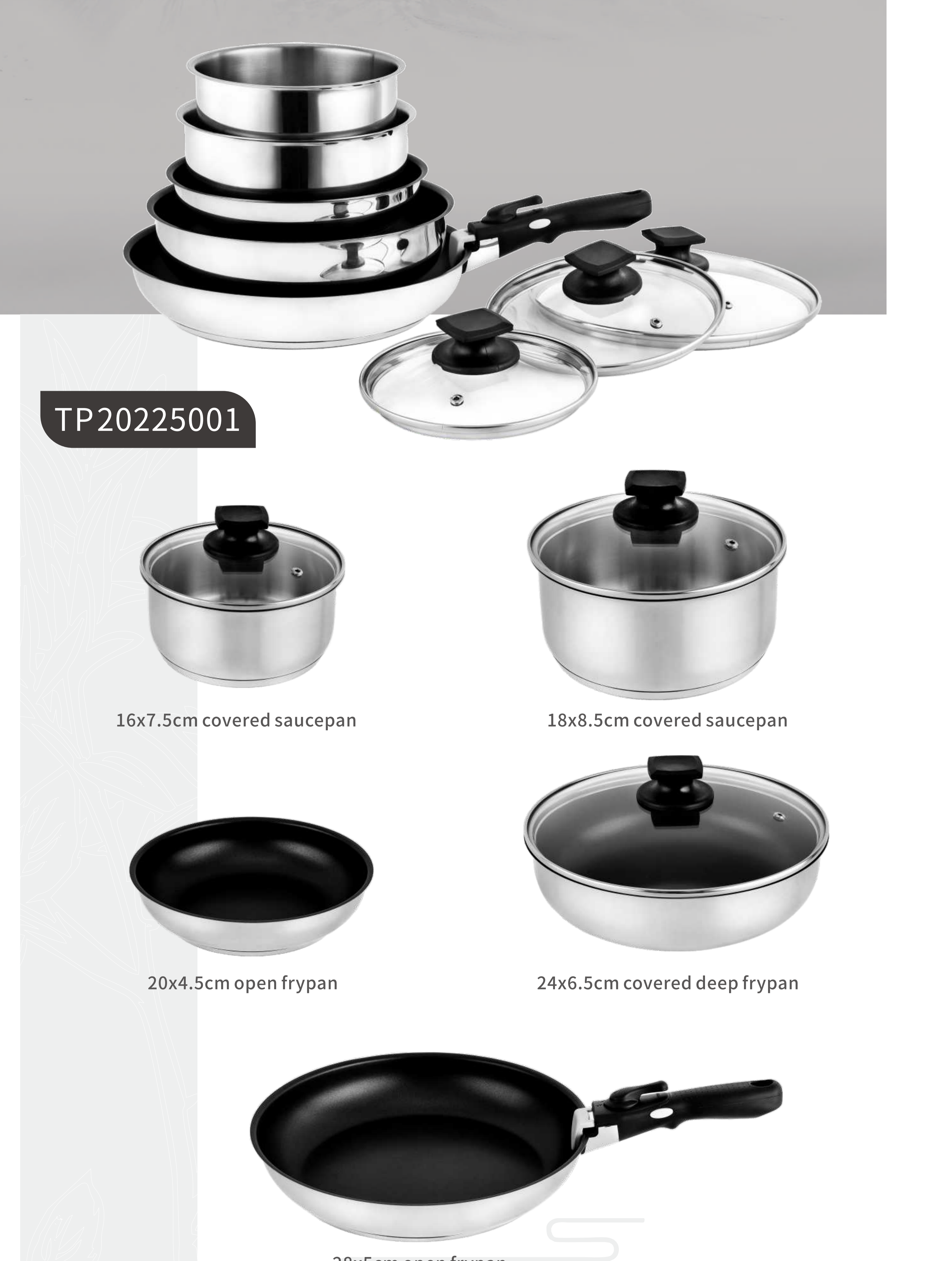 Stainless steel cookware sets