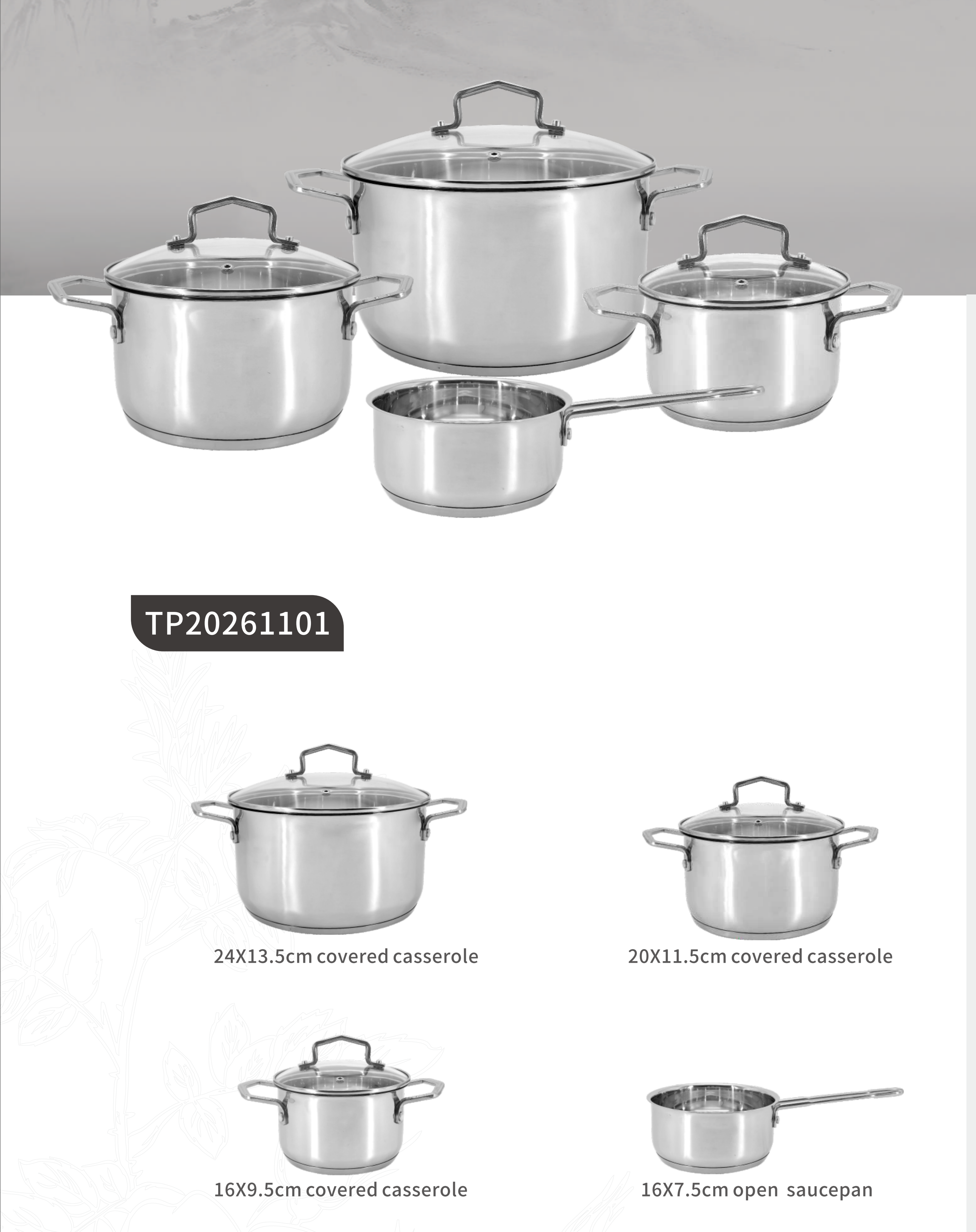 Stainless steel cookware sets