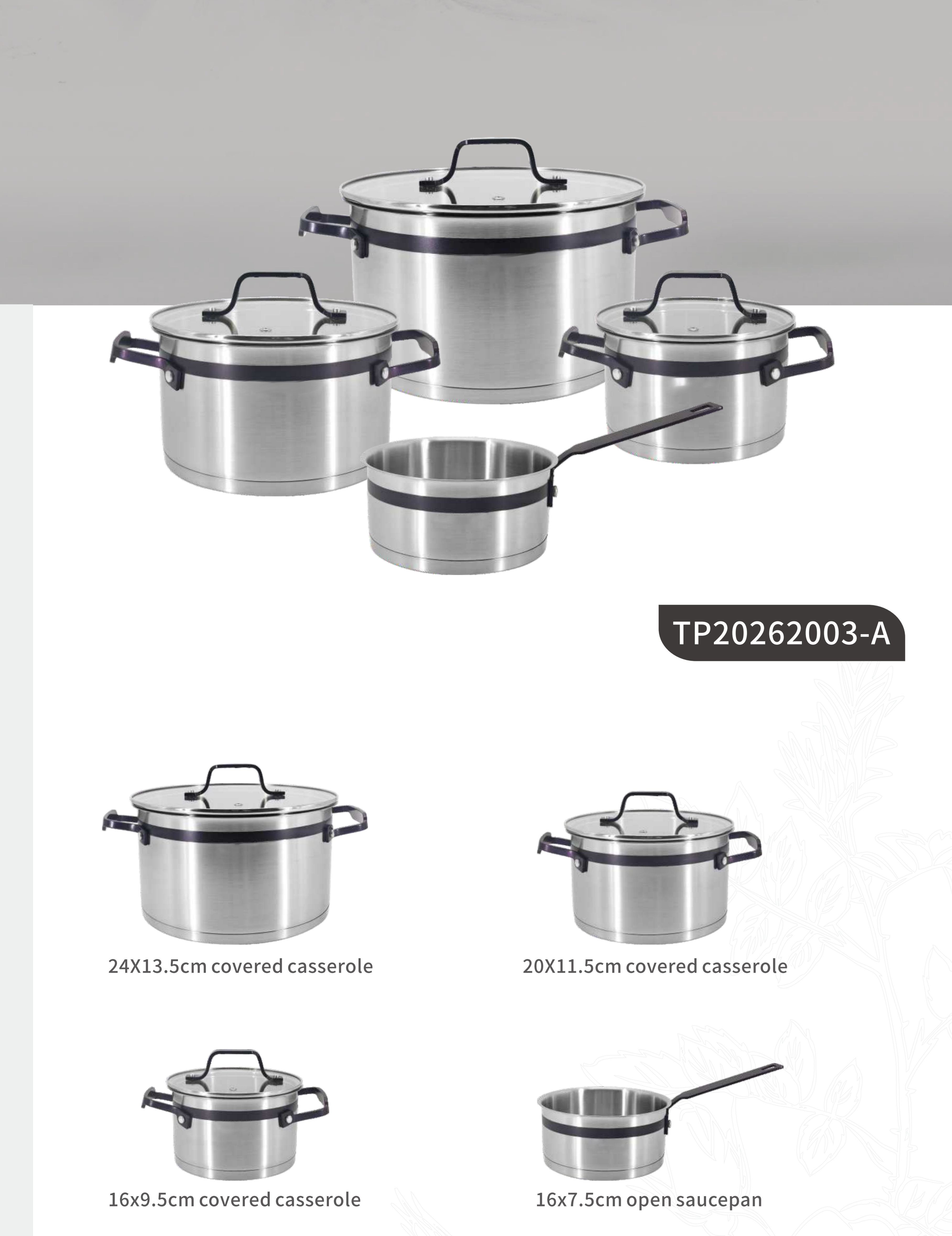 Stainless steel cookware sets