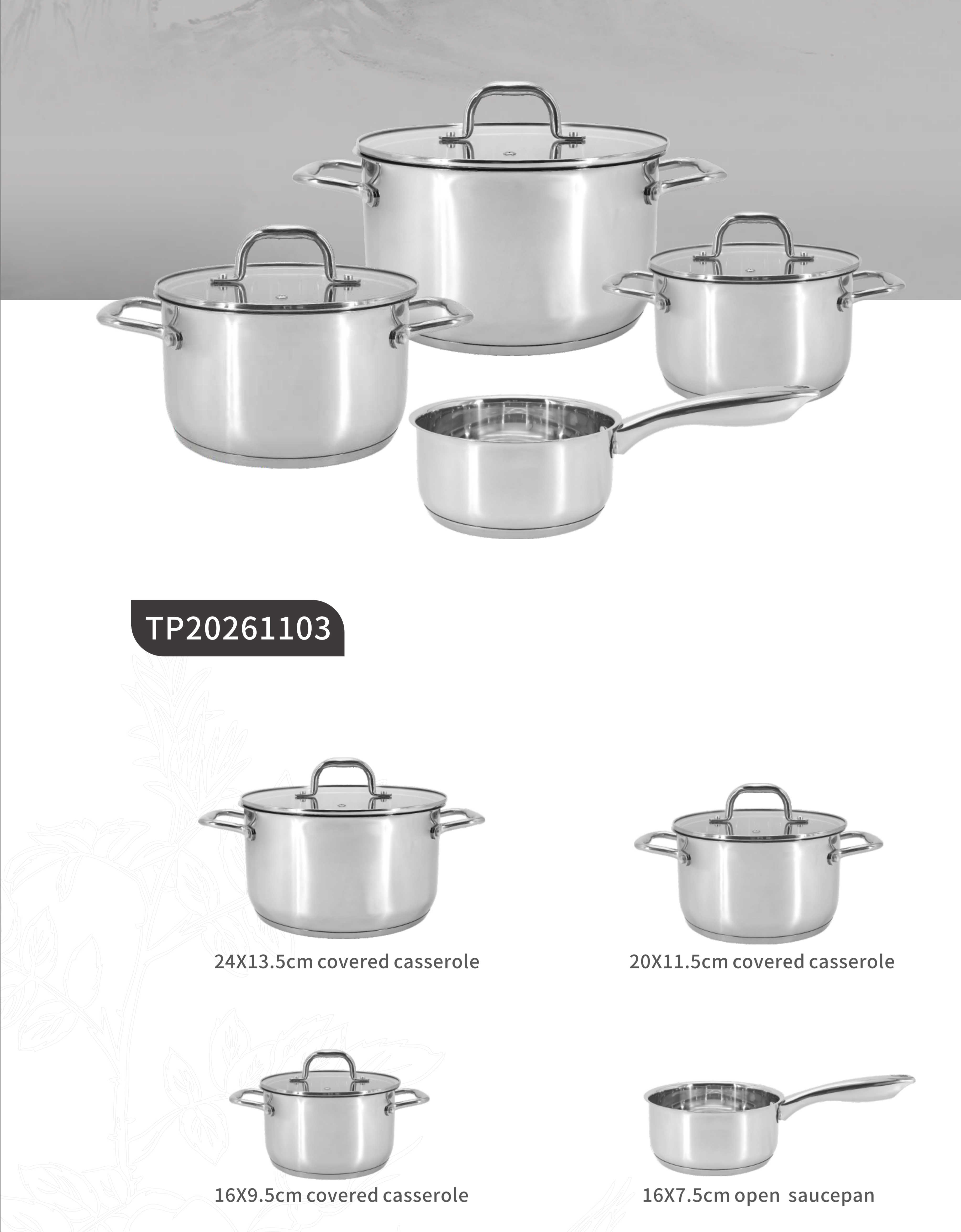 Stainless steel cookware sets
