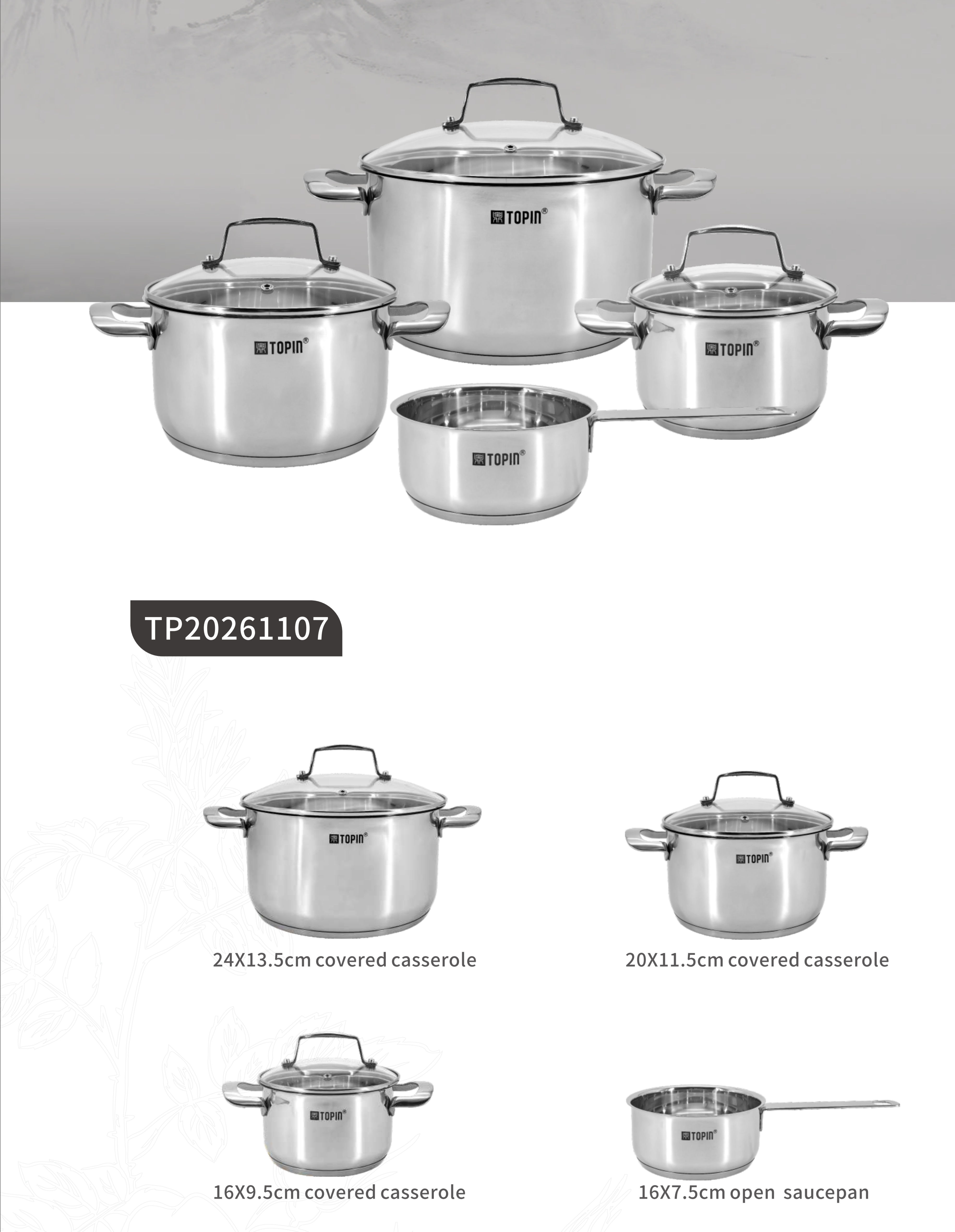 Stainless steel cookware sets
