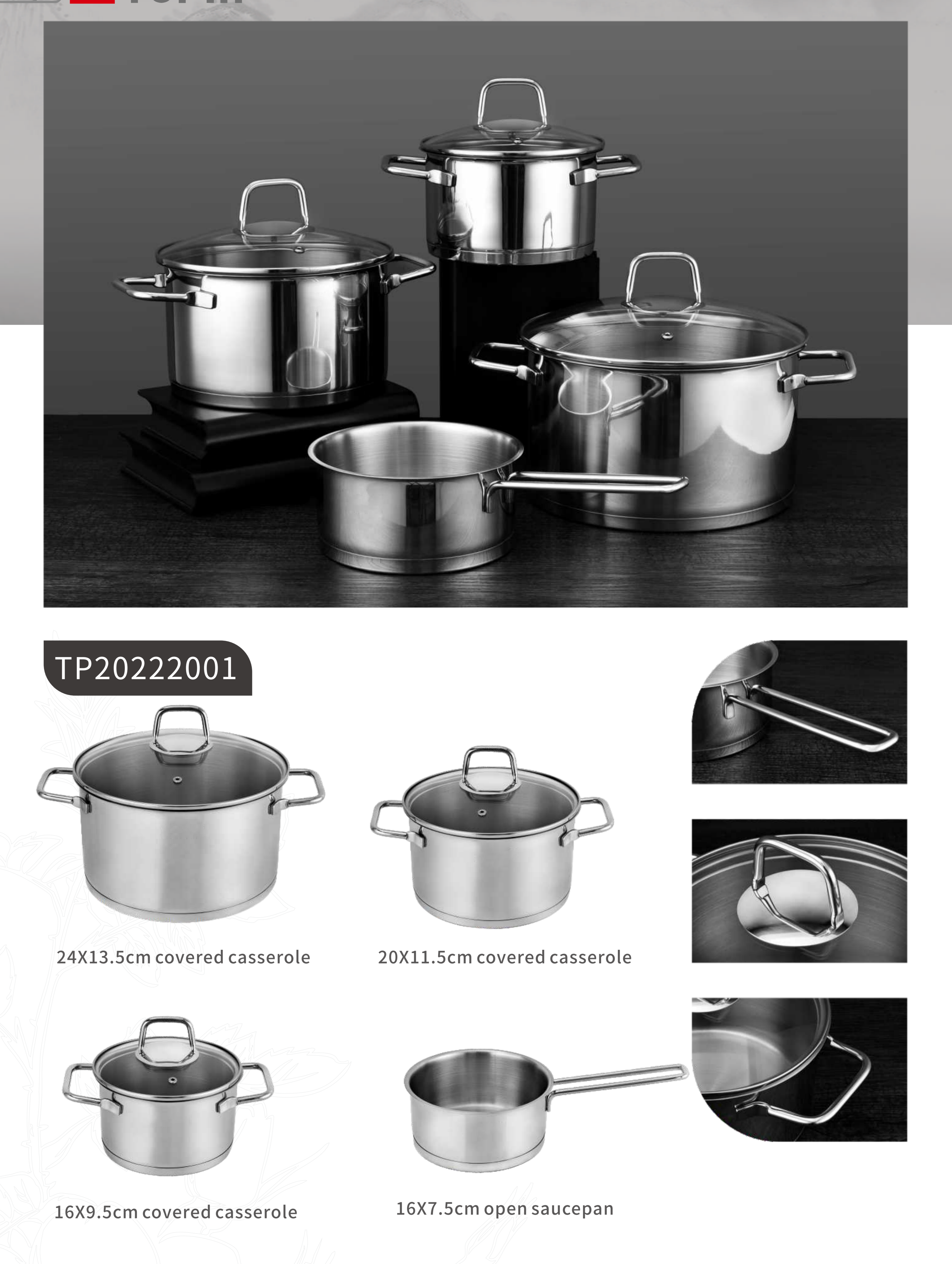 Stainless steel cookware sets