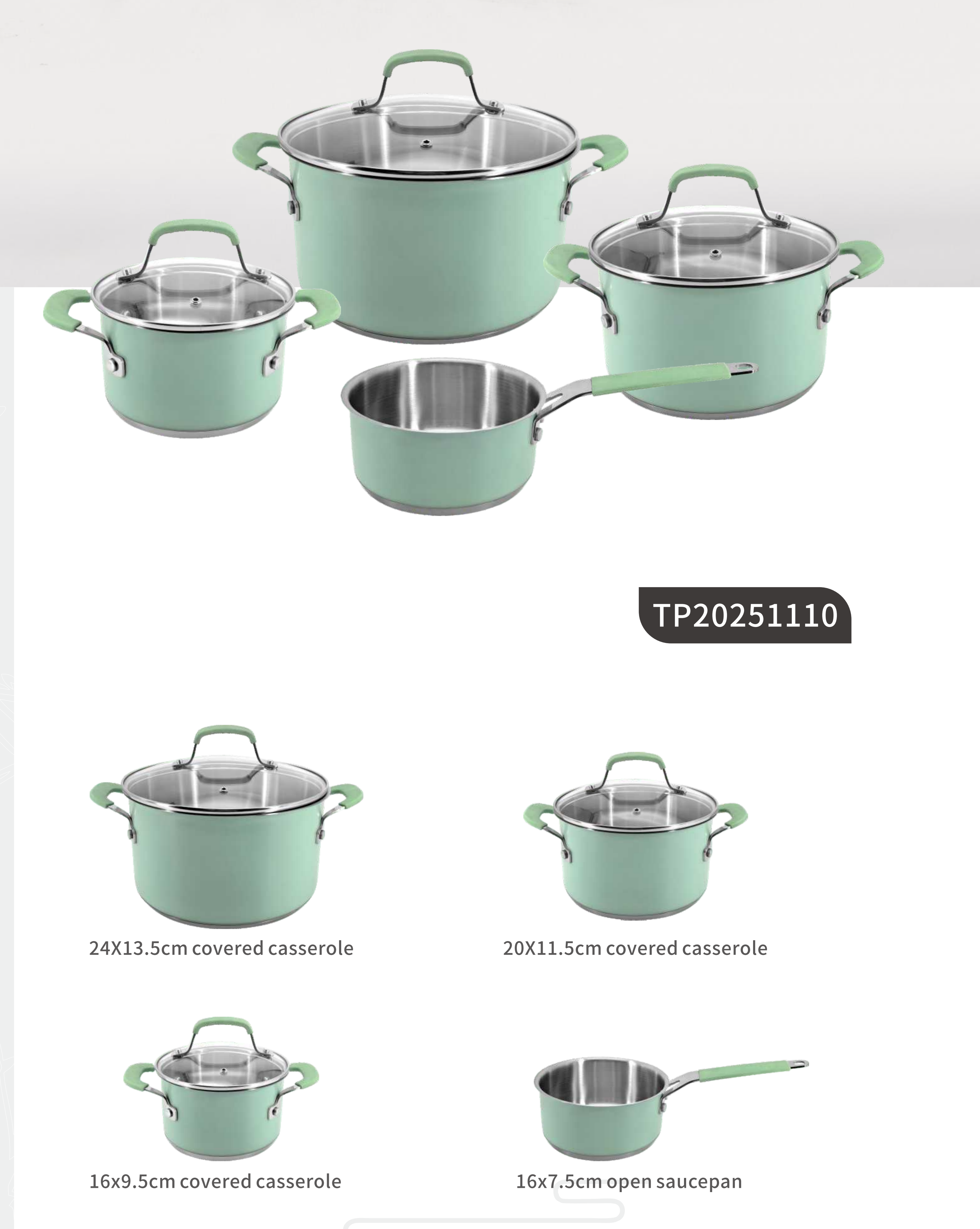 Stainless steel cookware sets