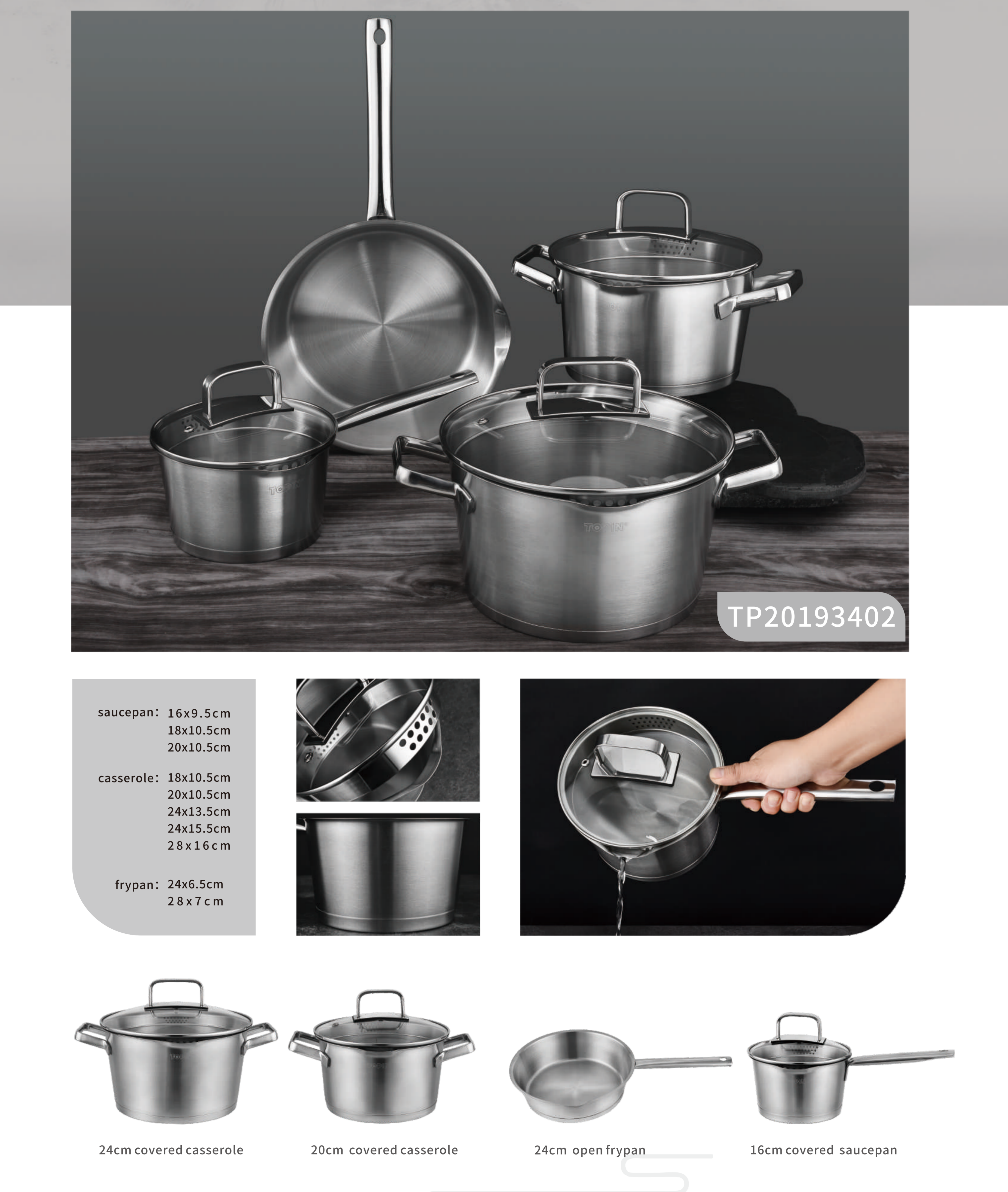 Stainless steel cookware sets