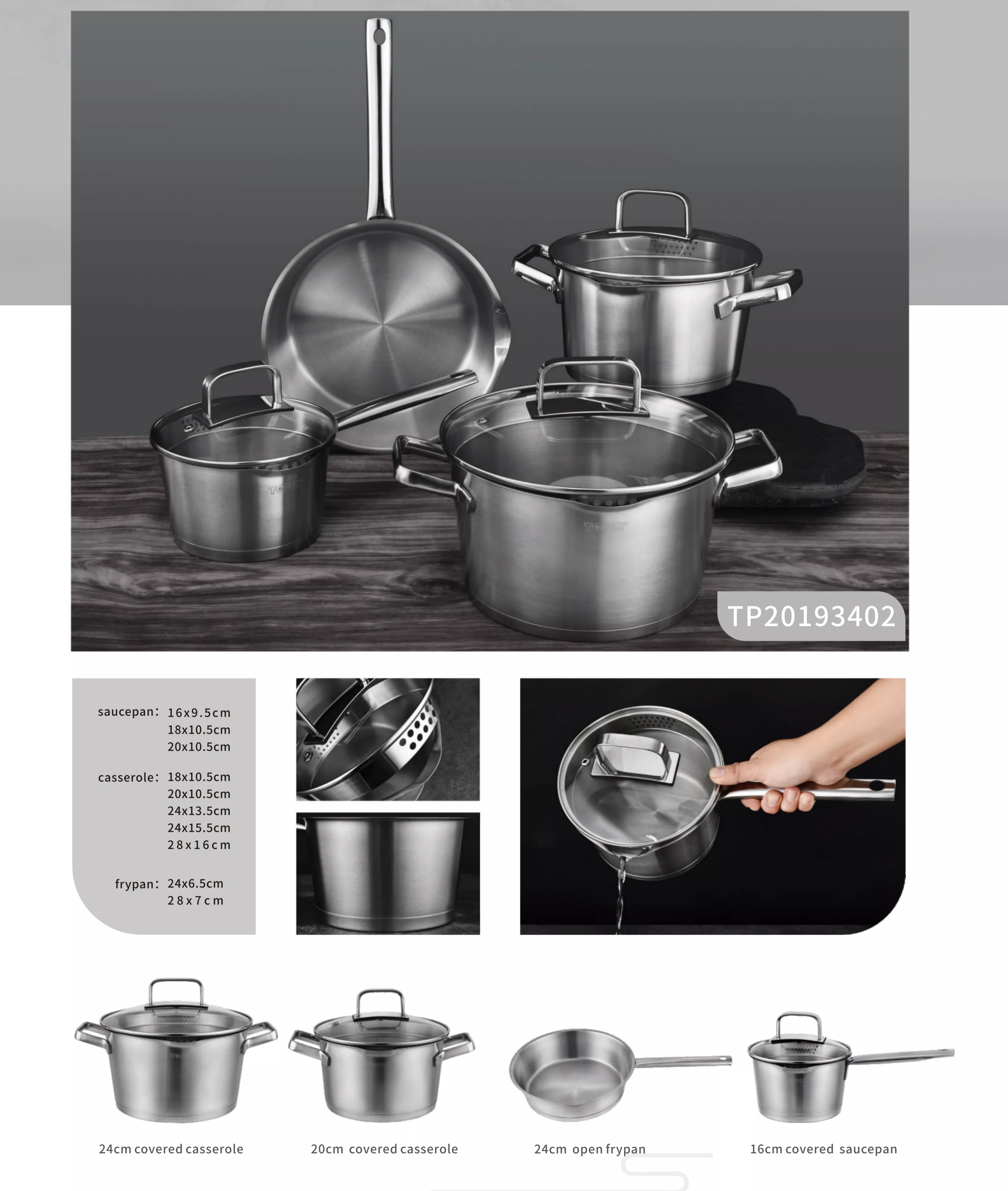 Stainless steel cookware sets