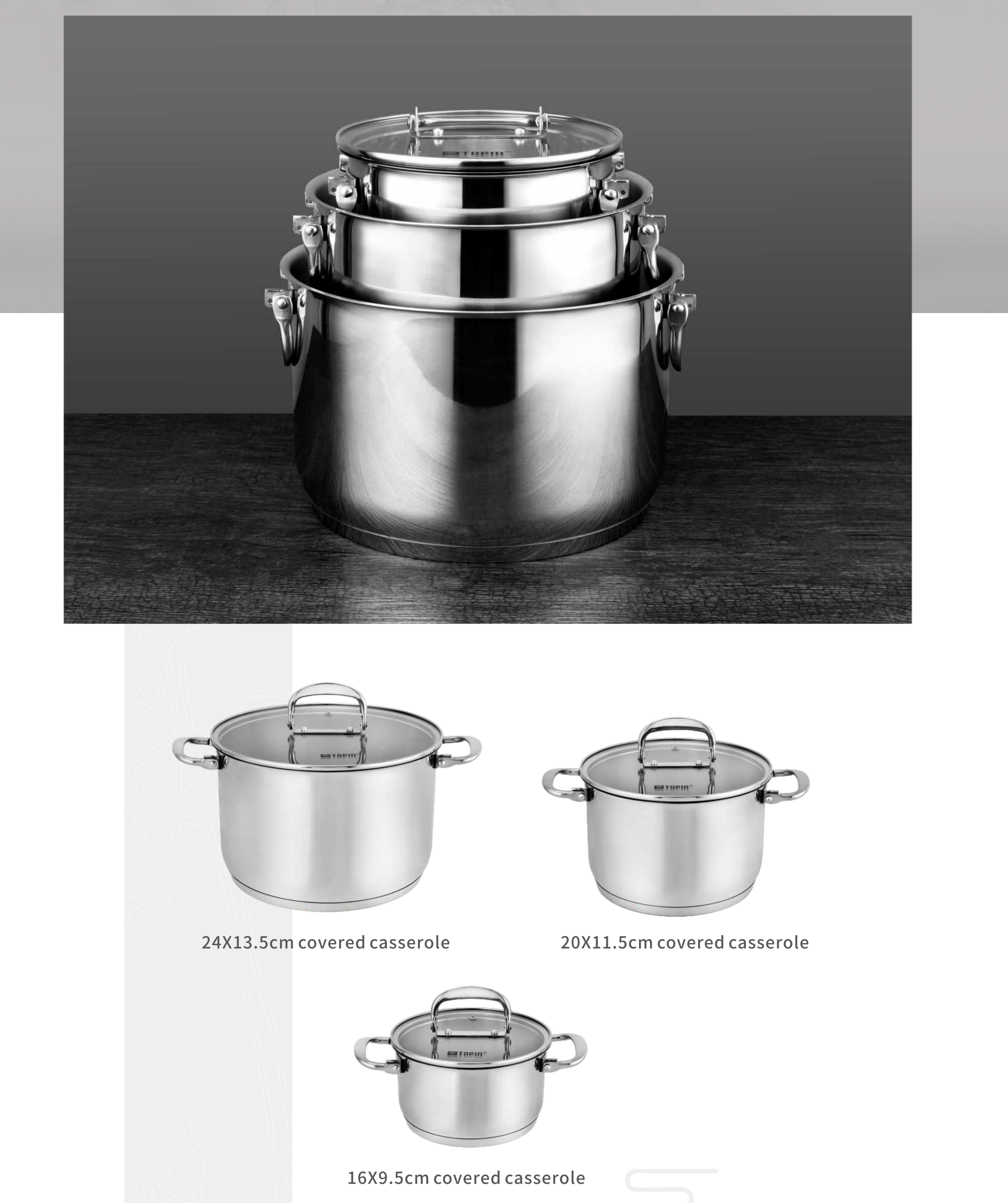 Stainless steel cookware sets