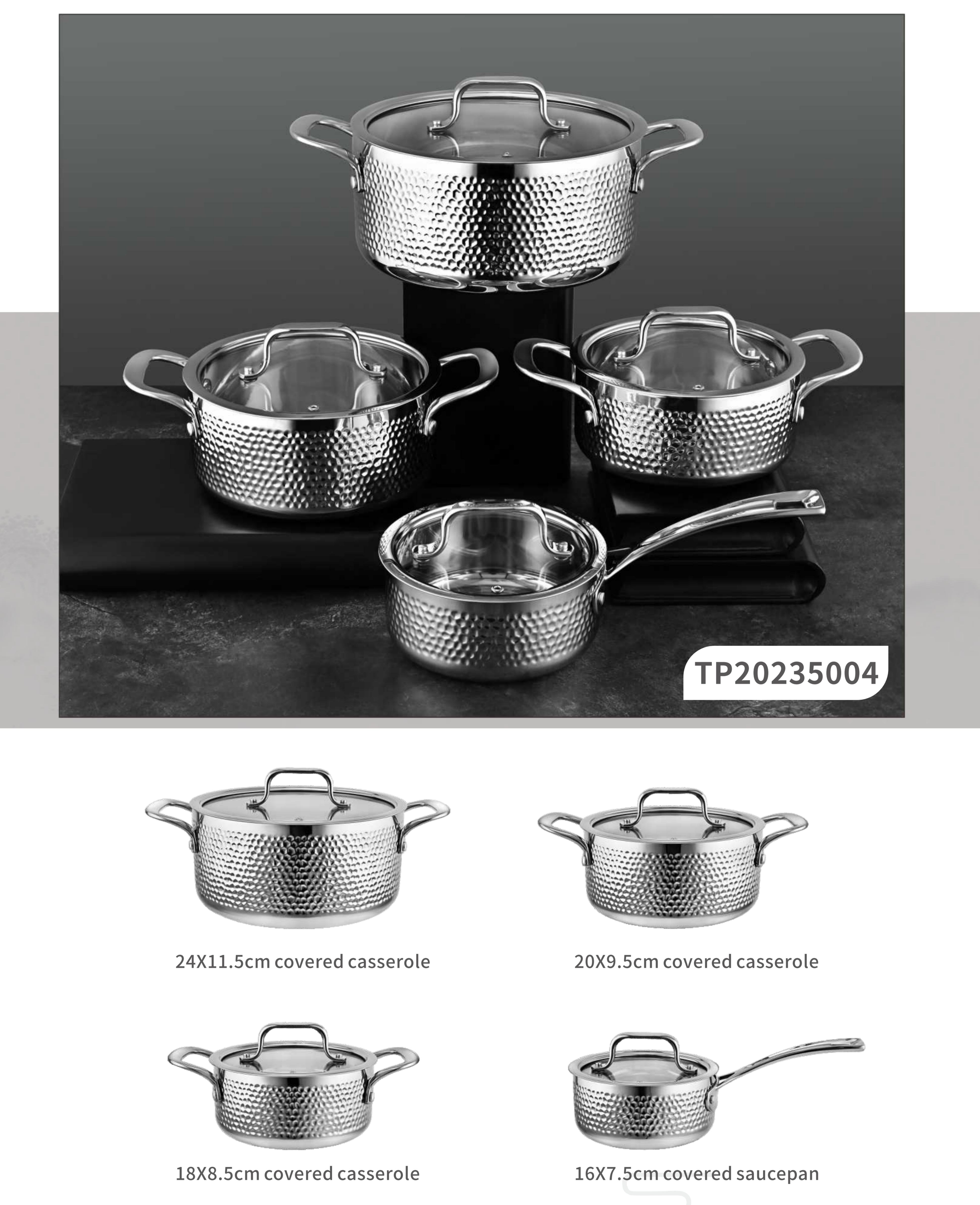 Stainless steel cookware sets