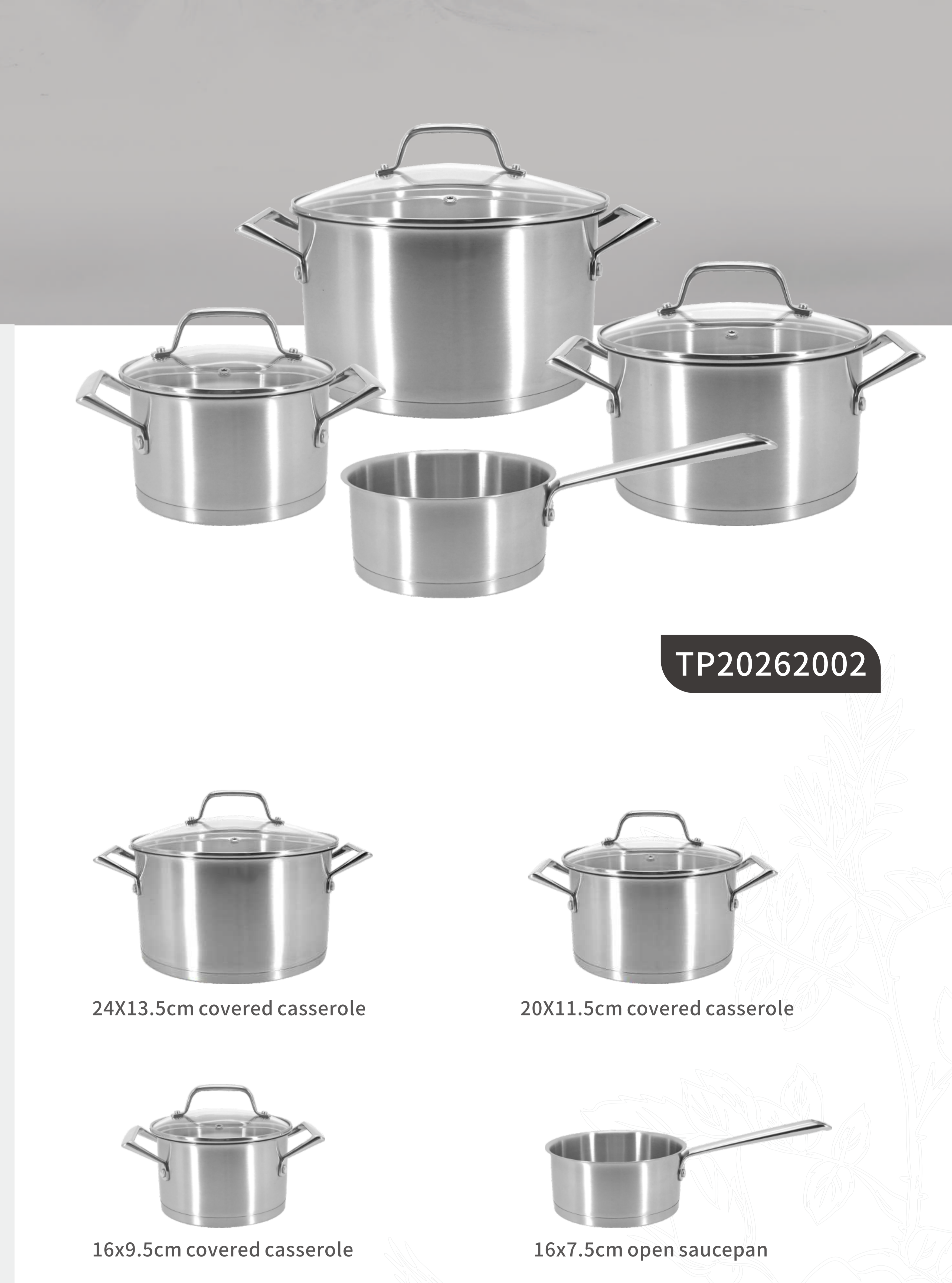Stainless steel cookware sets