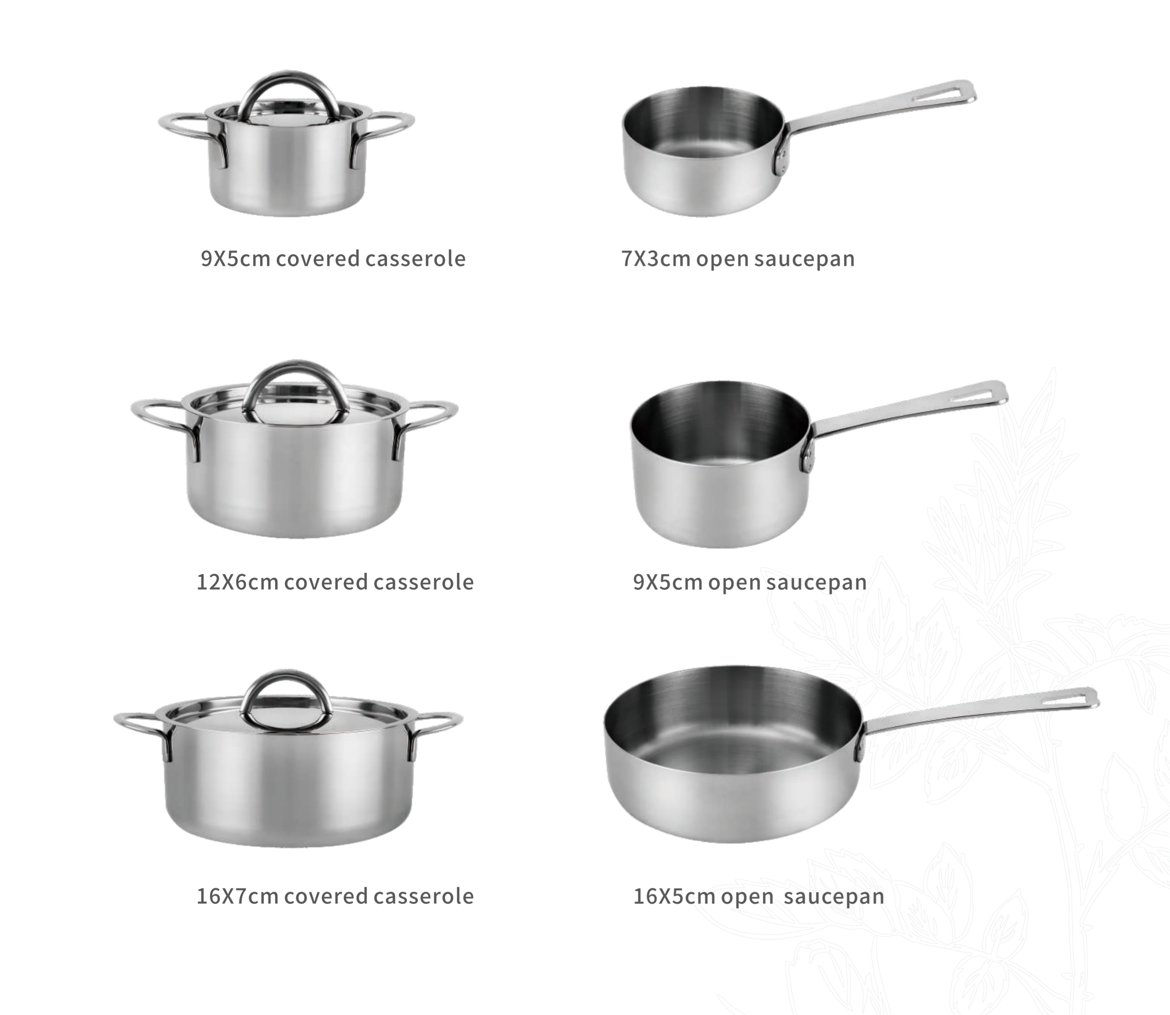 Stainless steel cookware sets